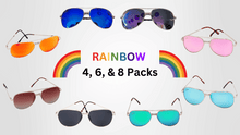 Load image into Gallery viewer, Tangle Free Aviator Sunglasses ~ šRainbow 4, 6, and 8 Packsš